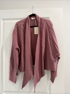 NWT la miel Maeve  Open-Front Textured Kimono Cardigan sz m